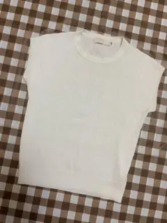 半袖リブカットソー 白　Mサイズ