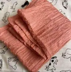 ★簡単へこ帯 橙桃★しわ兵児帯★新品未使用 呉服店購入 ピンクオレンジ