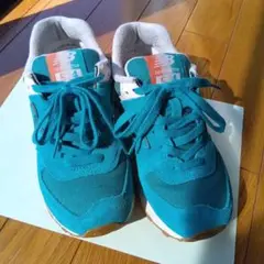 New Balance WL574SEB ターコイズ US5