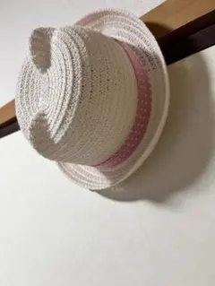【美品】ミキハウス 綿ブレード くま セーラー帽 44cm ピンク