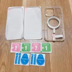 iPhone14ProMax ケース ガラスフィルム×2 クリア 耐衝撃