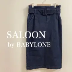 SALOON by BABYLONE デニム タイトスカート ベルト付