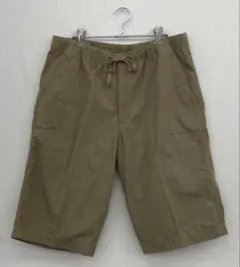 E67 ユニクロ メンズ ショートパンツ ベージュ系 ストライプL