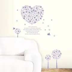 ウォールステッカー ハートフラワー 0051 花 ウォールシール