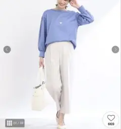 新品未使用reflect【洗える】ワイドクロップドパンツ　11号　Lサイズ