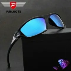 新品 UV400 ミラー ライディング メガネ スポーツ サングラス 青a3