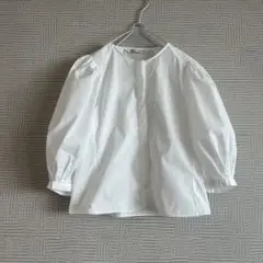 【未使用に近い】ZARA ザラ☆ボリュームパフスリーブブラウス ホワイト