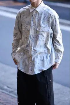 suesada print shirt white 23ss