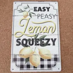 【新品】ブリキ看板 レモン インテリア アメリカン雑貨 アンティーク 看板