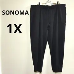 SONOMA【1X】スリープウェアパンツ 黒 大きいサイズ ゆったり