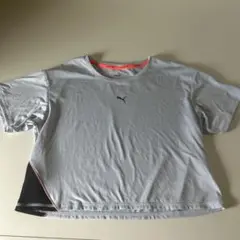 PUMA RUN Lサイズ クロップドTシャツ グレー