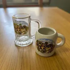 風景画 ビールジョッキとミニカップ セット