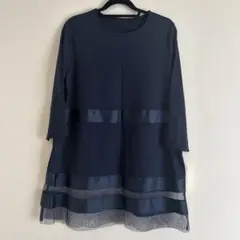 coral コーラル　チュニック 七分袖　M-Ｌ　ネイビー
