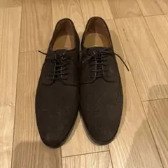 スーツセレクト　ダークブラウン スエード シューズ