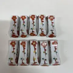梅の花 陶器箸置き10個セット 8＊81