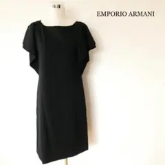 美品 エンポリオアルマーニ ストレッチ 半袖 ドルマン 膝丈 ワンピース