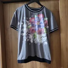 未使用　zelal sports 背面メッシュTシャツ 半袖　グレー系　ゆったり
