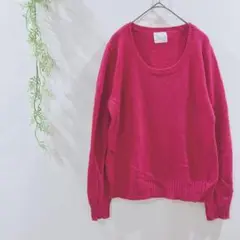 【アクアリーフ】鮮やかニット　アンゴラ30% シンプル　カジュアル　薄手ニット