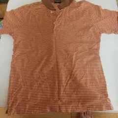 UNIQLO オレンジと茶色のストライプ ポロシャツ Sサイズ