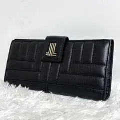 【美品】 ランバンオンブルー ベルシー フラップ 長財布 キルティング