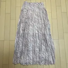 fifth ニュアンスリーフ柄 プリーツロングスカート 未使用