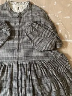 SM2 ￼ サマンサモスモス コットン ギャザー チェック ロングワンピース