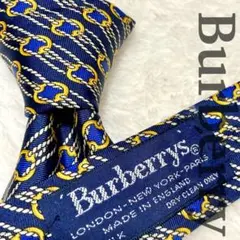 Burberry バーバリー 総柄 青色 高級シルク0106