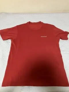 モンベル mont-bell WIC.T ワンポイントロゴ レッド　Sサイズ