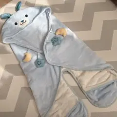 【美品】ベビー アンパサンド おくるみ 水色 80