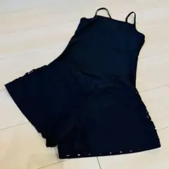 ネイビー　レースデザイン セパレート水着　160