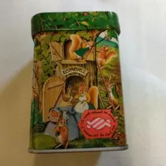 リスとウサギのイラスト缶 中型
