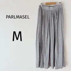 PARLMASEL ロングフレアスカート カジュアル ラフ 日本製 グレー M