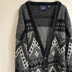 HARBOR BAY 総柄　カーディガン 2X