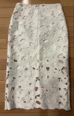 H&M ホワイト　レース　タイトスカート　34