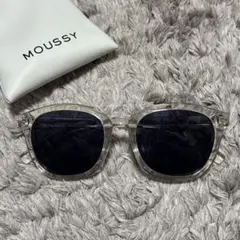 moussy サングラス クリア ブルー スクエア ウェリントン レディース