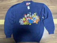 90s ディズニー 刺繍コットンセーター 【デッドストック】 mickeyinc