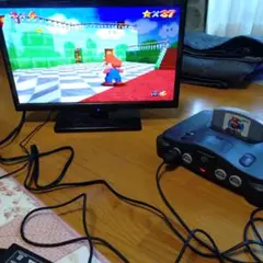 【動作品】ニンテンドー64 ブラック マリオ64付