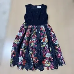 美品 Chesty チェスティ レース 花柄 ワンピース 0 XS ネイビー