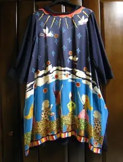 アルベロベロ☆美品！オパール加工 雲の上のブタさん♪ 襟付きチュニック☆