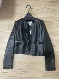 ✨美品✨ランバンオンブルー ラッフルレザージャケット 羊革 ブラック 38 2025年最新】LANVIN en Bleu ダブルライダースの人気アイテム