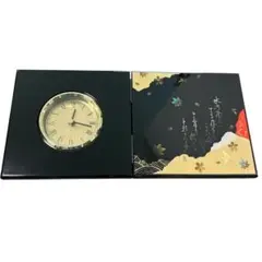 動作確認済み　和風デザイン 置時計　縦19×横19.5cm 最大39.5cm