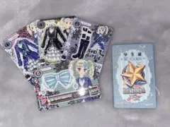 アイカツカード5枚セットと学生証 ブルートレンチワンピ