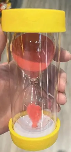 ハート型砂時計 透明・黄色・オレンジ