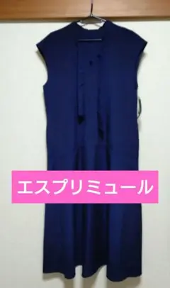 エスプリミュール　ダークネイビー　ロングワンピース