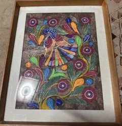 カラフルな刺繍アート作品