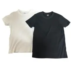 ユニクロ　UNIQLOクルーネックTシャツ Mサイズ 白 黒 2枚セット