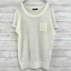 コムサイズム サマーニット リネン混 メッシュ レイヤード F 重ね着