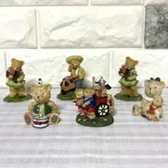 美品【インテリア雑貨】テディベアの可愛いお友達　6体　置物　熊　Bear