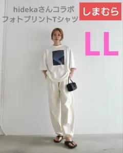 しまむら　 hidekaさんコラボ フォトプリントTシャツ　ホワイト　LL