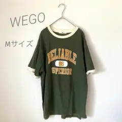 WEGO ウィゴ　古着　リンガー　Mサイズ　グリーン　ストリート